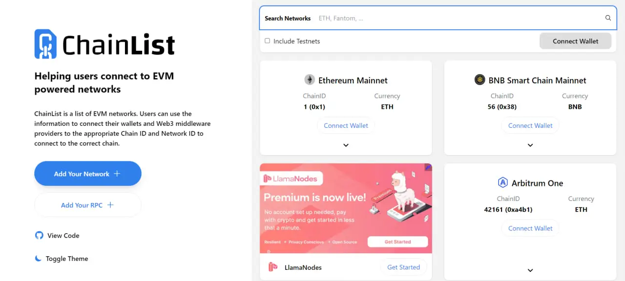 什么是Chainlist？ChainList如何使用？区块链网络管理工具用户指南